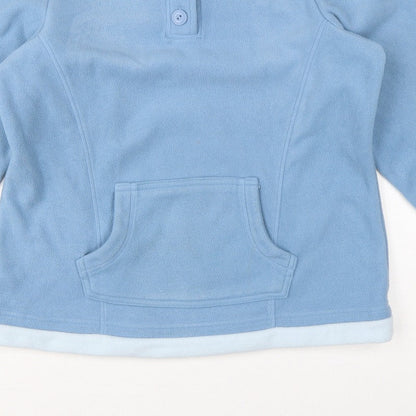 Marks and Spencer Women Blue UK 16 Henley Fleece Sweatshirt