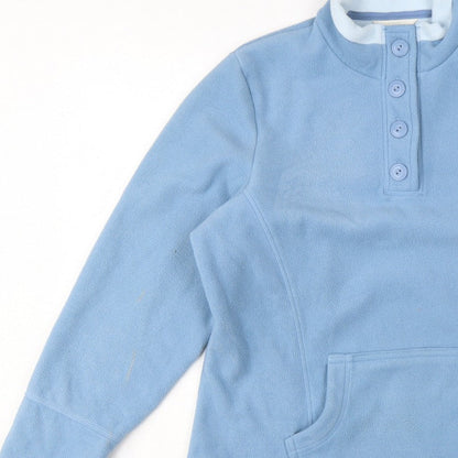 Marks and Spencer Women Blue UK 16 Henley Fleece Sweatshirt
