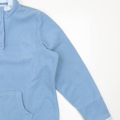 Marks and Spencer Women Blue UK 16 Henley Fleece Sweatshirt