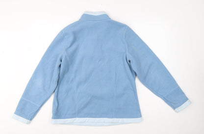 Marks and Spencer Women Blue UK 16 Henley Fleece Sweatshirt