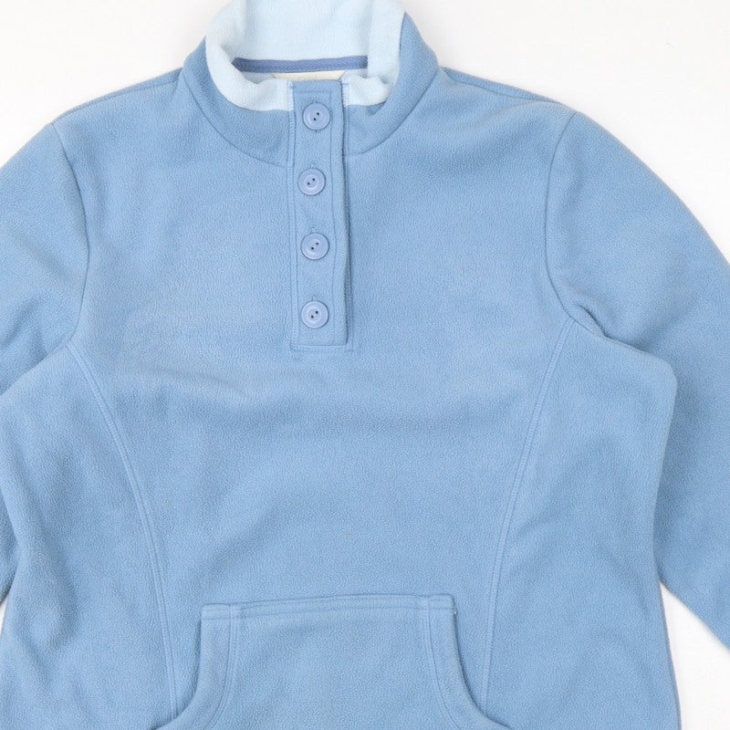 Marks and Spencer Women Blue UK 16 Henley Fleece Sweatshirt