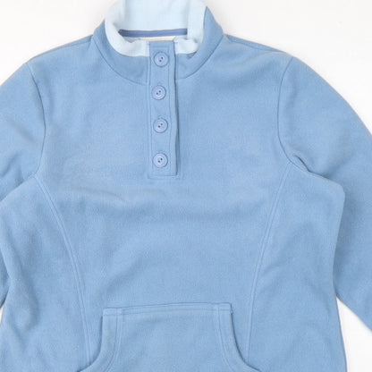 Marks and Spencer Women Blue UK 16 Henley Fleece Sweatshirt
