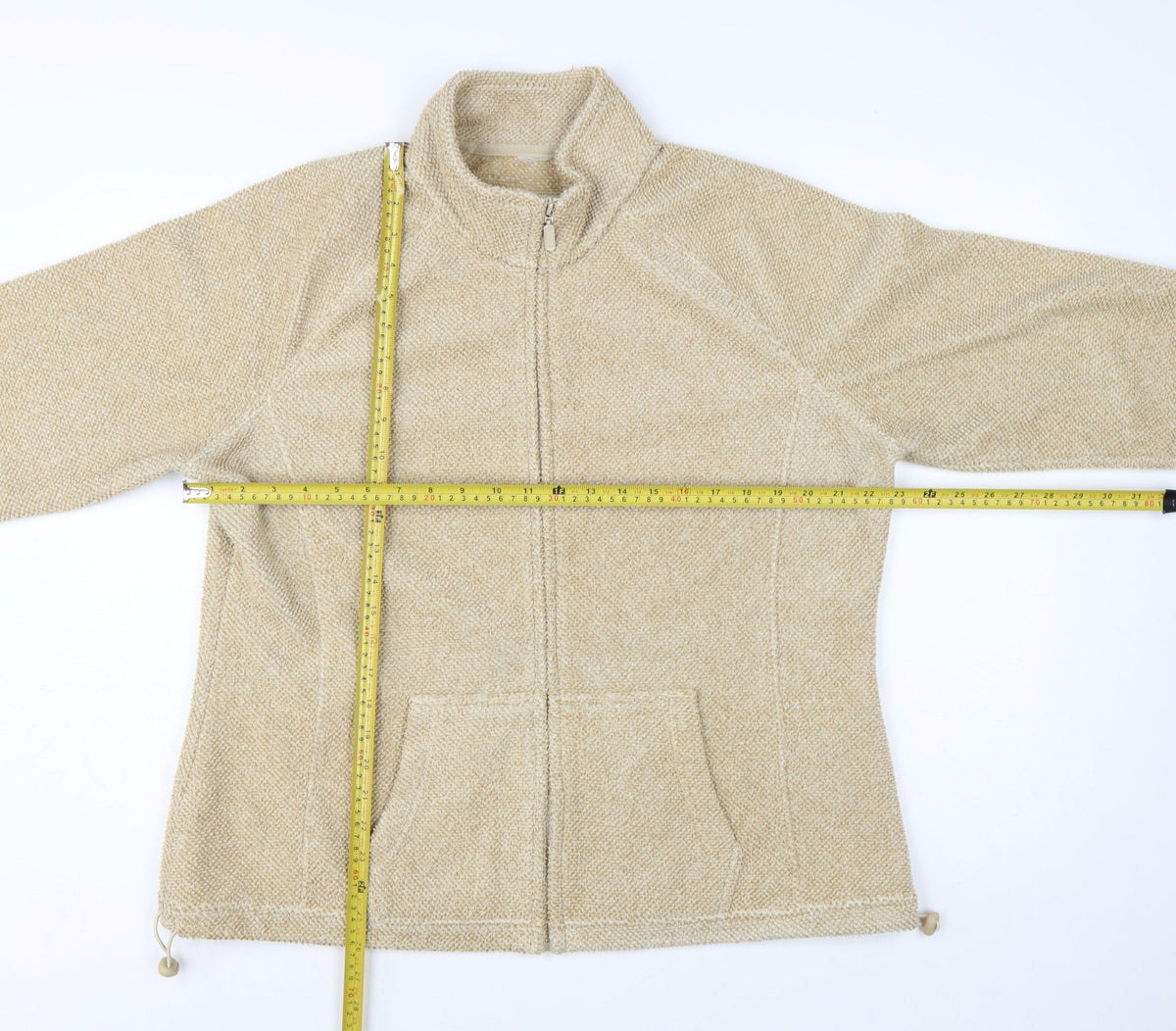 Marks & Spencer Women Beige UK 20 Fleece Full Zip Jacket Pockets