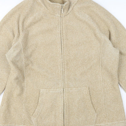 Marks & Spencer Women Beige UK 20 Fleece Full Zip Jacket Pockets