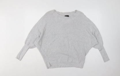 Phase Eight Women Grey M Fine Knit Crew Neck Pullover Jumper