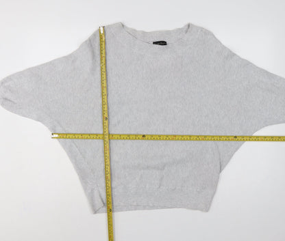Phase Eight Women Grey M Fine Knit Crew Neck Pullover Jumper