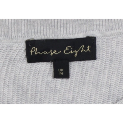 Phase Eight Women Grey M Fine Knit Crew Neck Pullover Jumper
