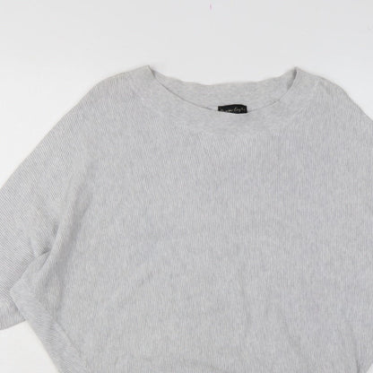 Phase Eight Women Grey M Fine Knit Crew Neck Pullover Jumper
