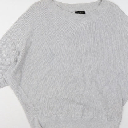 Phase Eight Women Grey M Fine Knit Crew Neck Pullover Jumper