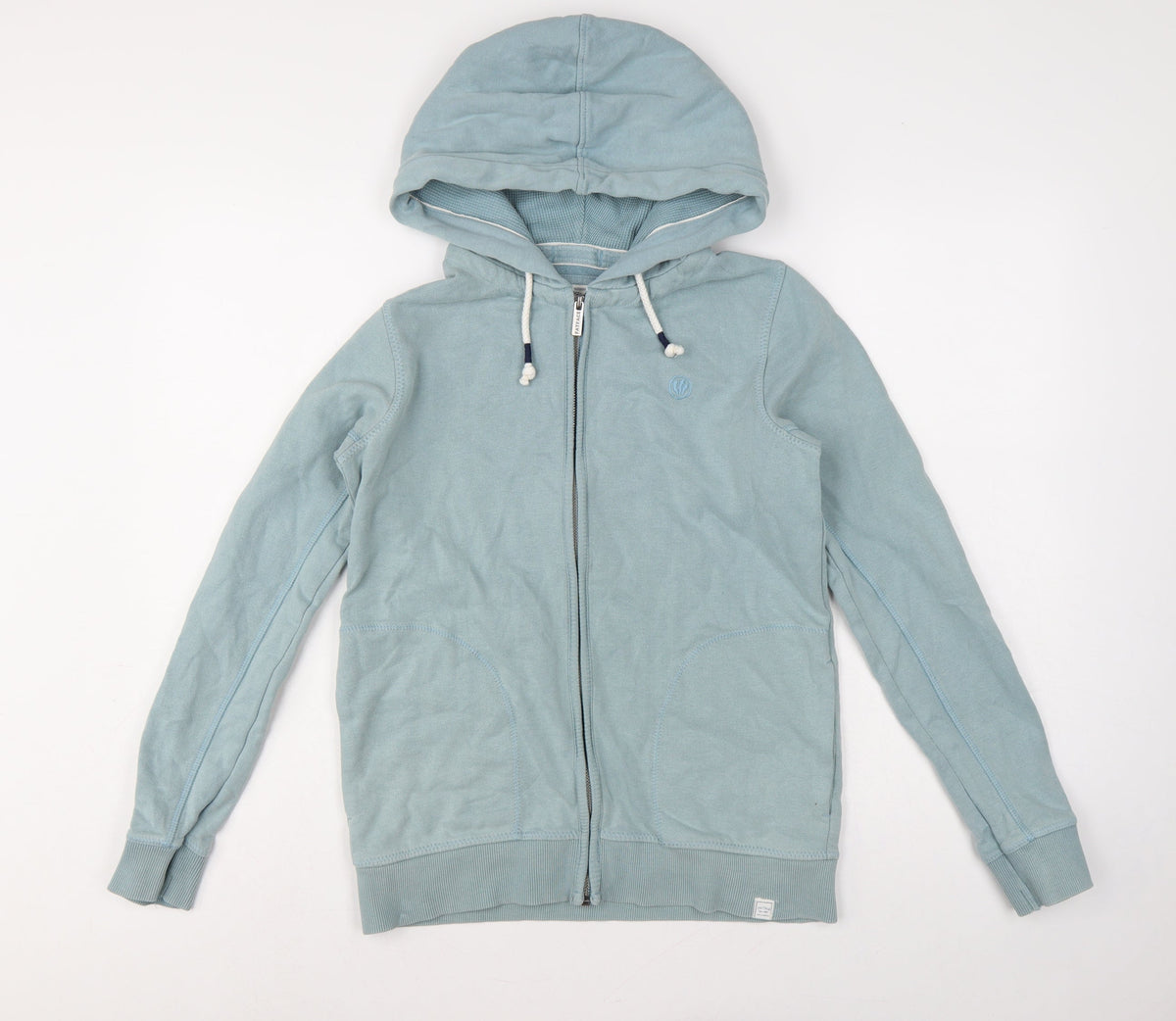 Fat Face Men’s Blue XS Full Zip Hooded Fleece Hoodie Pockets