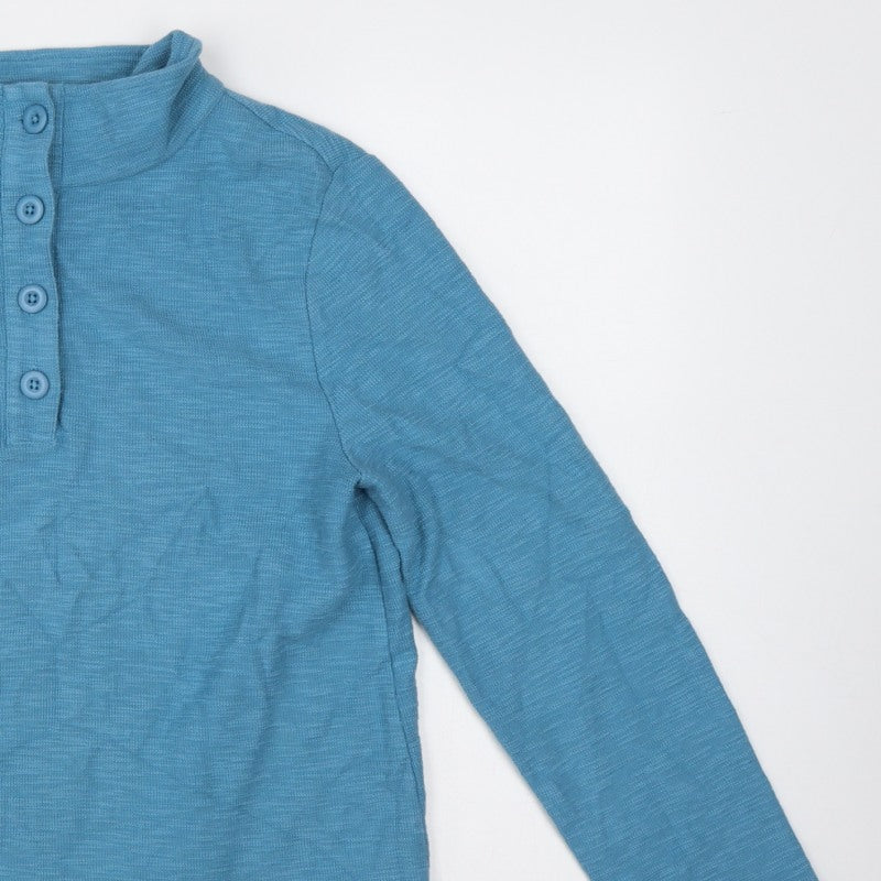Seasalt Cornwall Women’s Blue UK 10 Organic Cotton Henley Sweatshirt