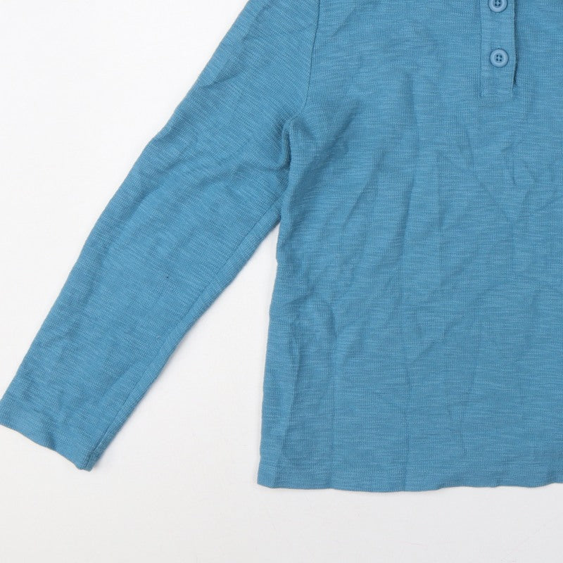 Seasalt Cornwall Women’s Blue UK 10 Organic Cotton Henley Sweatshirt