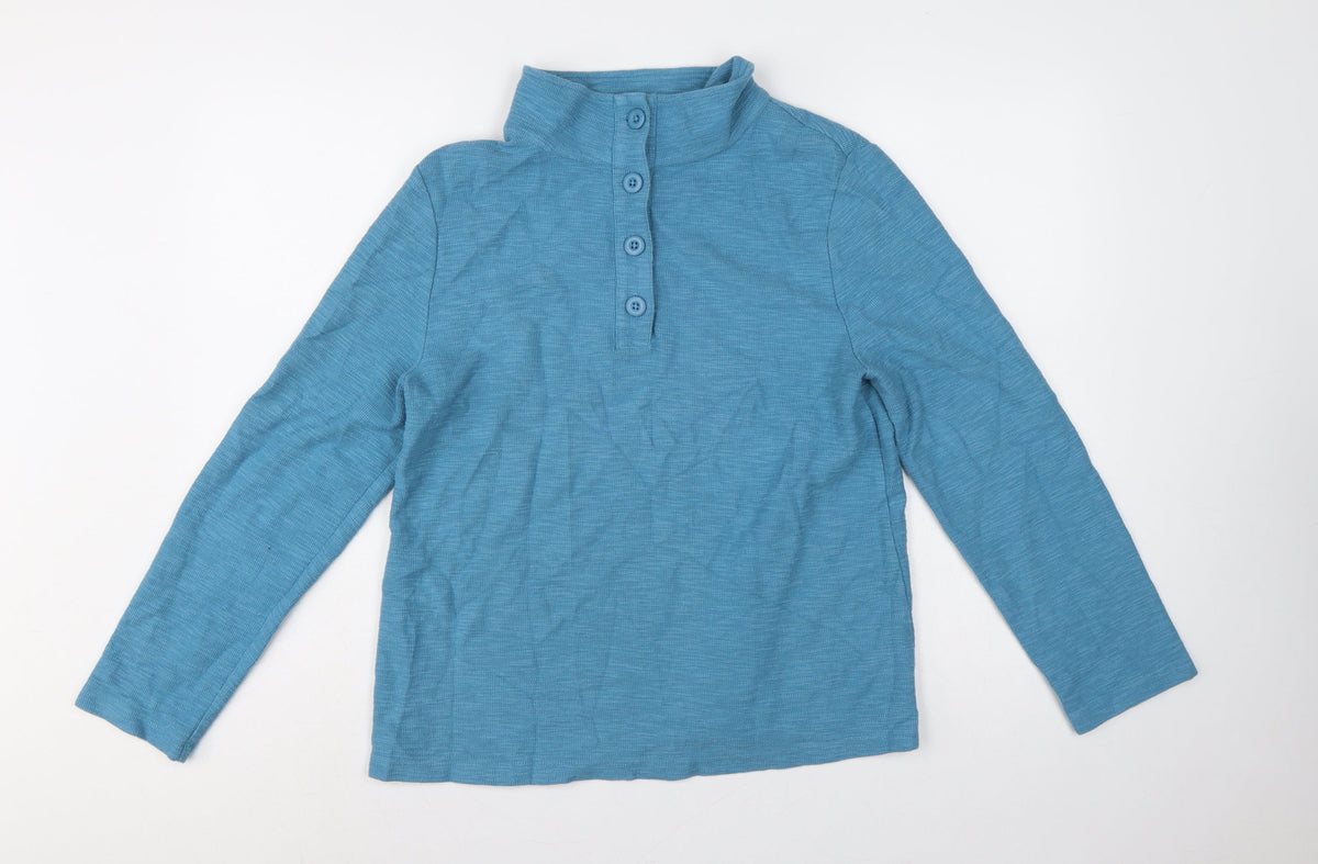 Seasalt Cornwall Women’s Blue UK 10 Organic Cotton Henley Sweatshirt
