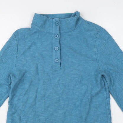 Seasalt Cornwall Women’s Blue UK 10 Organic Cotton Henley Sweatshirt
