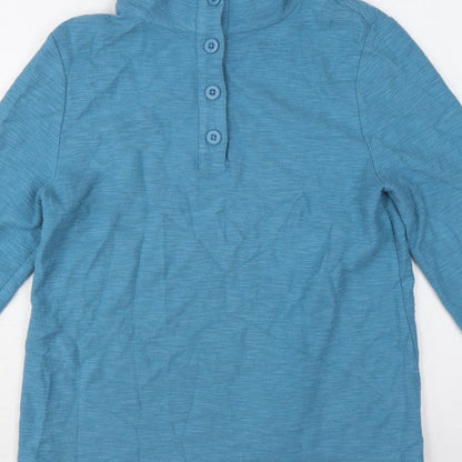 Seasalt Cornwall Women’s Blue UK 10 Organic Cotton Henley Sweatshirt