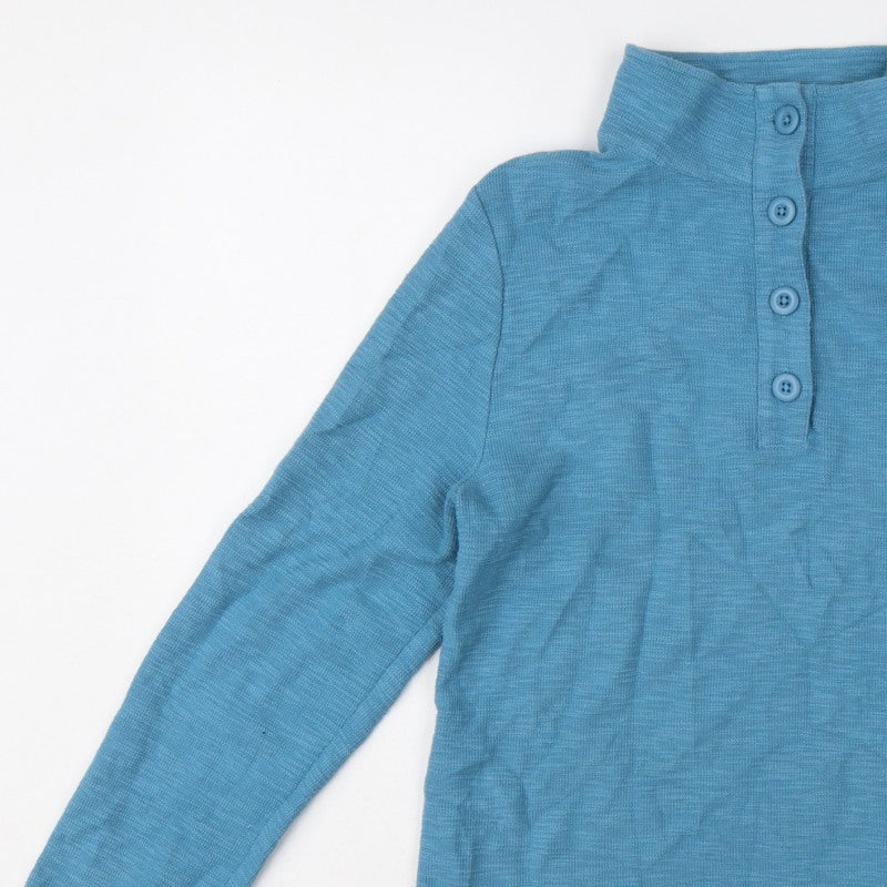 Seasalt Cornwall Women’s Blue UK 10 Organic Cotton Henley Sweatshirt