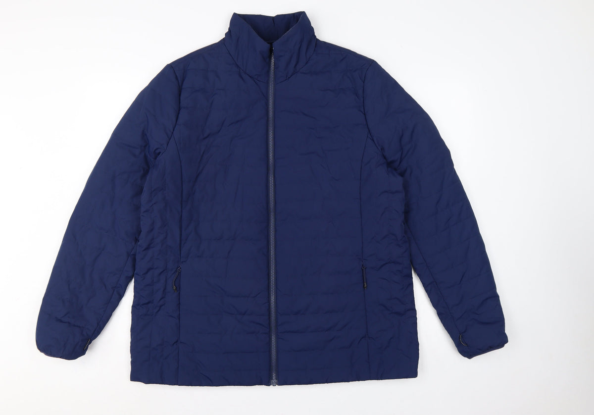 Land's End Women’s Blue XL Quilted Puffer Jacket Full Zip