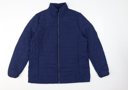 Land's End Women’s Blue XL Quilted Puffer Jacket Full Zip