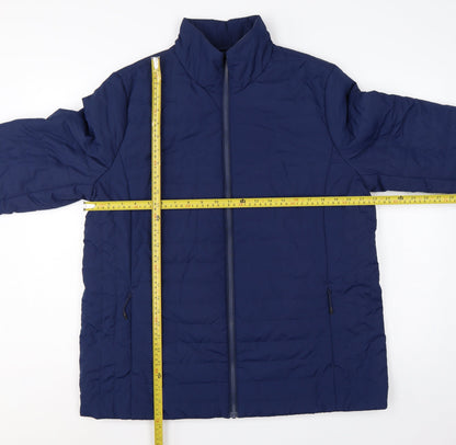 Land's End Women’s Blue XL Quilted Puffer Jacket Full Zip