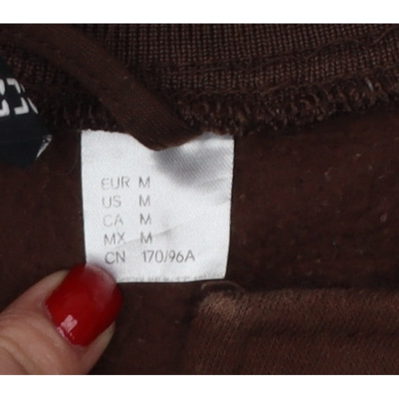 H&M Divided Women Brown Cream M Varsity College Snap Sweatshirt