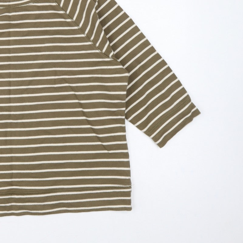 Boden Women Green White Striped UK 18 3/4 Sleeve Pullover Sweatshirt