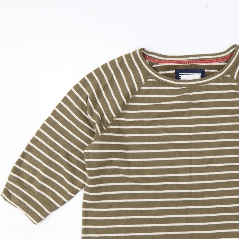 Boden Women Green White Striped UK 18 3/4 Sleeve Pullover Sweatshirt