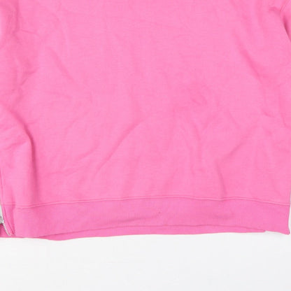 Mint Velvet Women’s Pink XL Pullover Sweatshirt Side Zip Cotton Blend