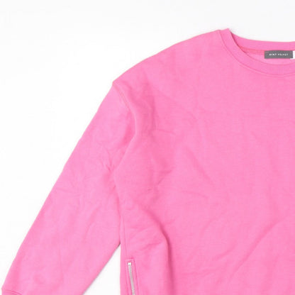 Mint Velvet Women’s Pink XL Pullover Sweatshirt Side Zip Cotton Blend