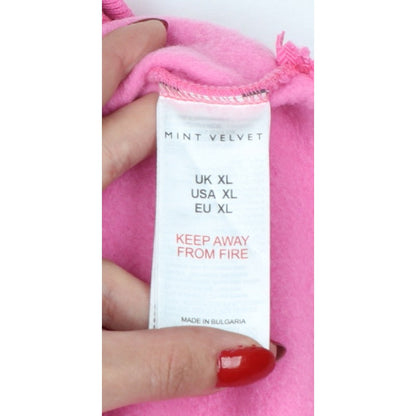Mint Velvet Women’s Pink XL Pullover Sweatshirt Side Zip Cotton Blend