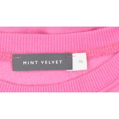 Mint Velvet Women’s Pink XL Pullover Sweatshirt Side Zip Cotton Blend