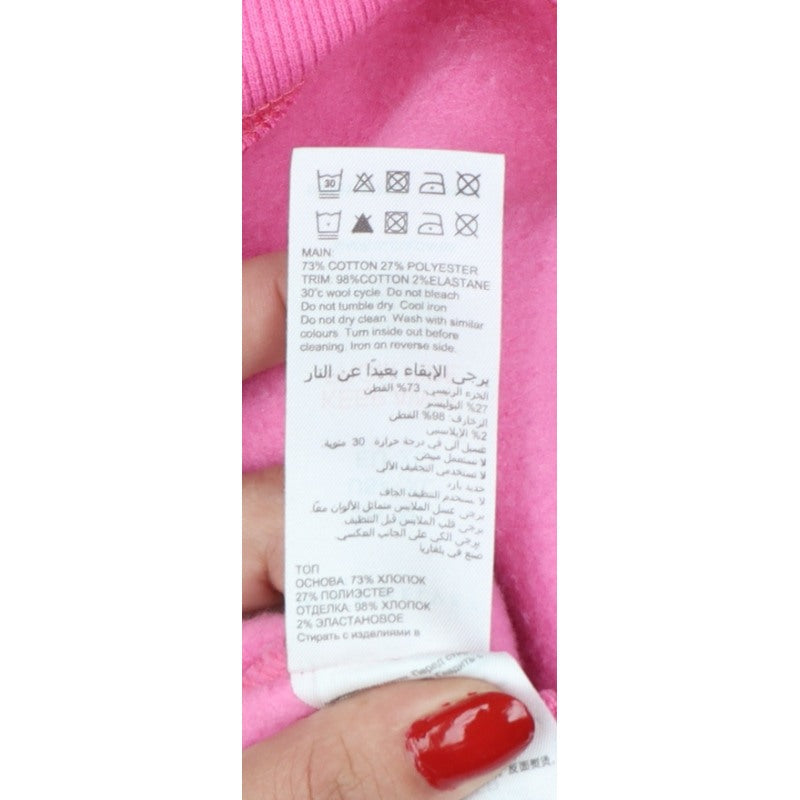 Mint Velvet Women’s Pink XL Pullover Sweatshirt Side Zip Cotton Blend
