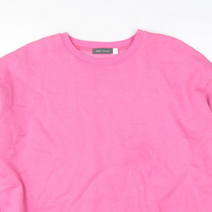 Mint Velvet Women’s Pink XL Pullover Sweatshirt Side Zip Cotton Blend