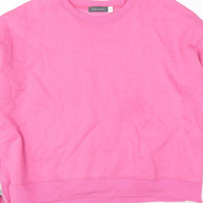 Mint Velvet Women’s Pink XL Pullover Sweatshirt Side Zip Cotton Blend