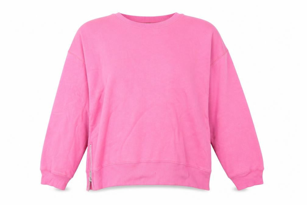 Mint Velvet Women’s Pink XL Pullover Sweatshirt Side Zip Cotton Blend