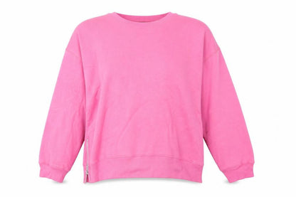 Mint Velvet Women’s Pink XL Pullover Sweatshirt Side Zip Cotton Blend