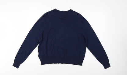 Marks & Spencer Women Navy Size 16 Button Up Knit Cardigan Long Sleeve