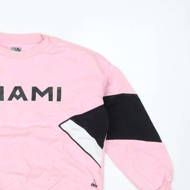M&S Girls Pink 11-12 Years Pullover MLS Miami Colourblock Sweatshirt