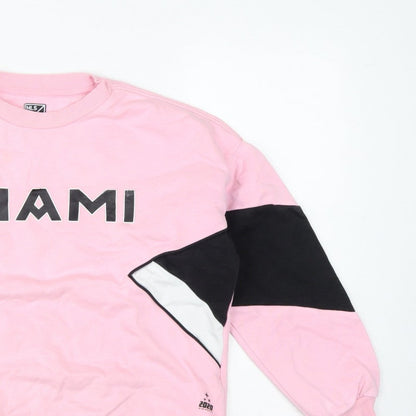 M&S Girls Pink 11-12 Years Pullover MLS Miami Colourblock Sweatshirt