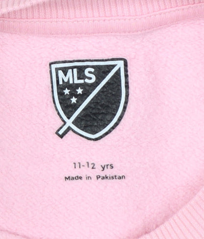 M&S Girls Pink 11-12 Years Pullover MLS Miami Colourblock Sweatshirt