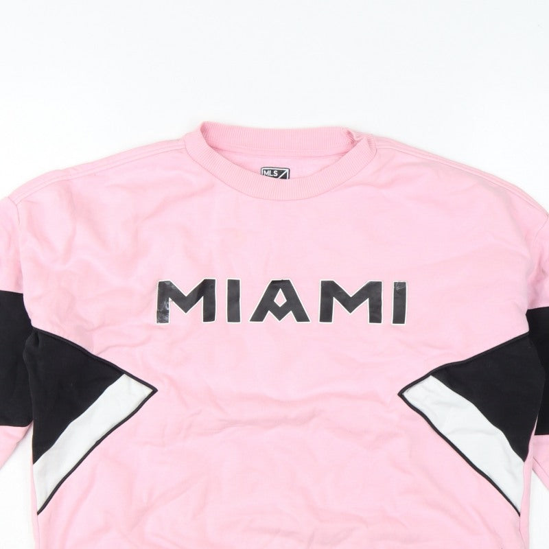 M&S Girls Pink 11-12 Years Pullover MLS Miami Colourblock Sweatshirt