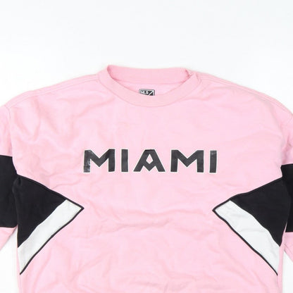 M&S Girls Pink 11-12 Years Pullover MLS Miami Colourblock Sweatshirt