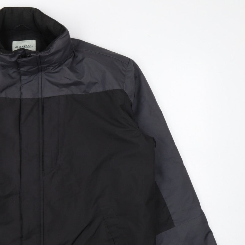 Greenwoods Men’s Black Grey Large Lined Full Zip Jacket Casual
