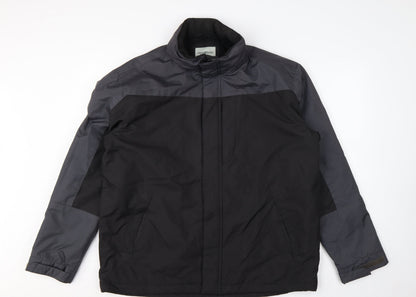 Greenwoods Men’s Black Grey Large Lined Full Zip Jacket Casual