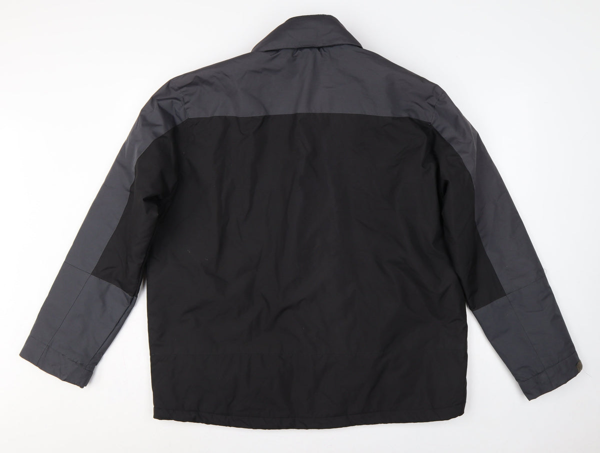 Greenwoods Men’s Black Grey Large Lined Full Zip Jacket Casual