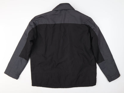 Greenwoods Men’s Black Grey Large Lined Full Zip Jacket Casual