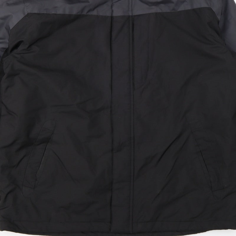 Greenwoods Men’s Black Grey Large Lined Full Zip Jacket Casual