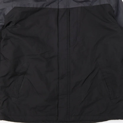 Greenwoods Men’s Black Grey Large Lined Full Zip Jacket Casual