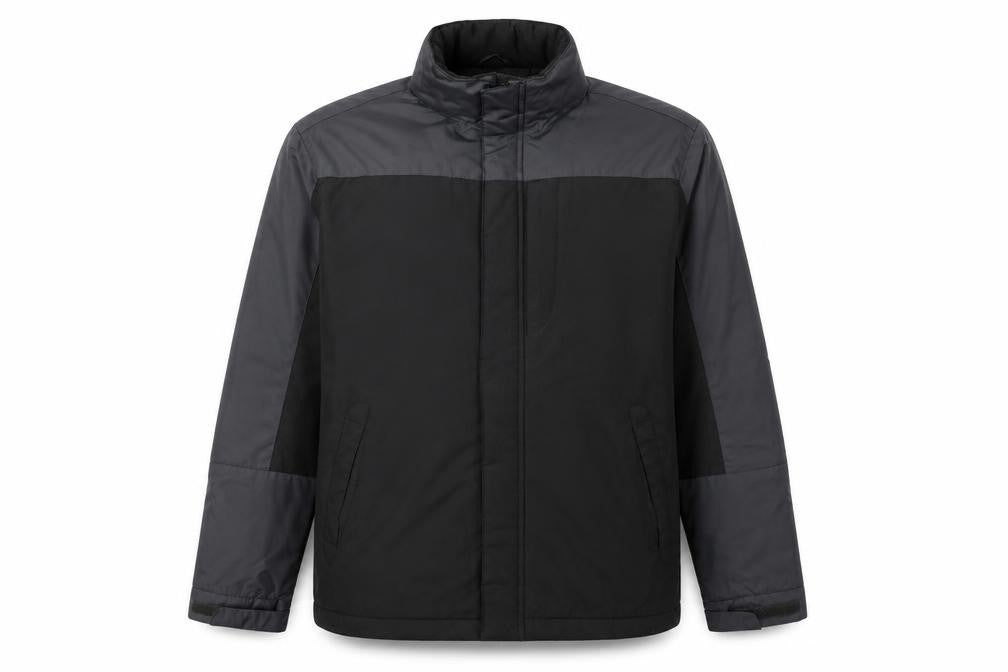 Greenwoods Men’s Black Grey Large Lined Full Zip Jacket Casual