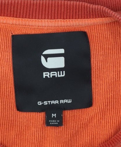 G-Star RAW Men’s Orange M Pullover Crew Neck Logo Sweatshirt