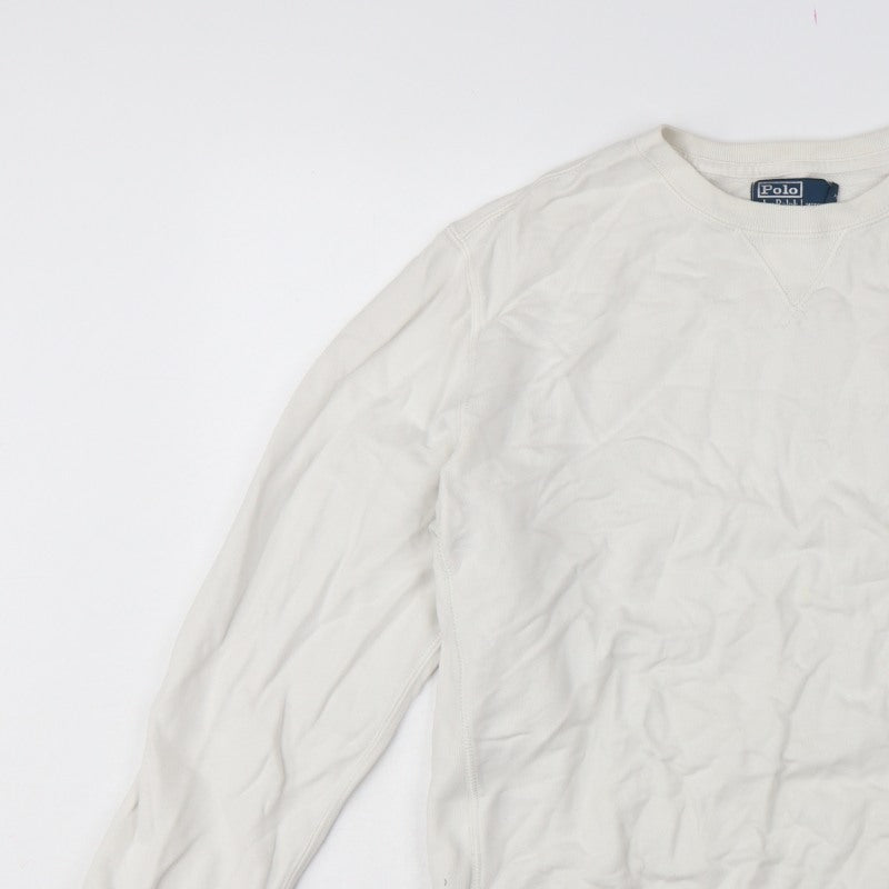 Polo Ralph Lauren Men’s White L Crew Neck Pullover Sweatshirt Logo